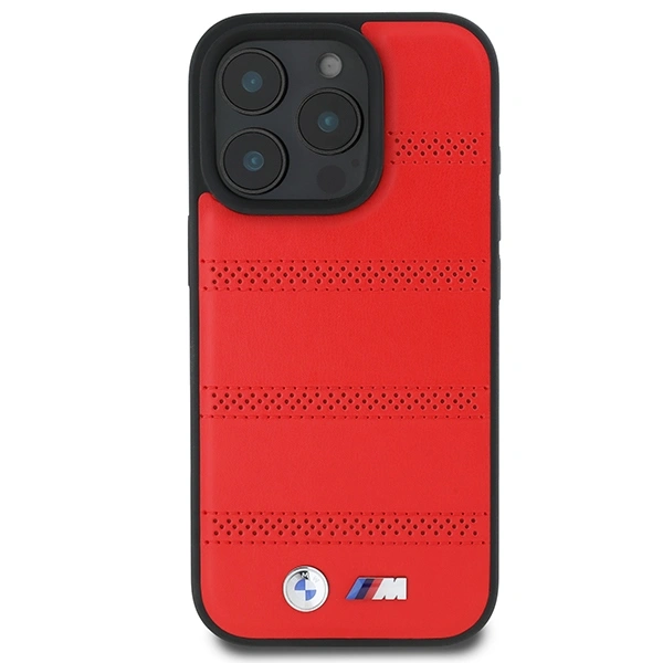 Kryt BMW BMHMP16L23PUSPR Apple iPhone 16 Pro hardcase M Perforated And Stitched Line MagSafe red