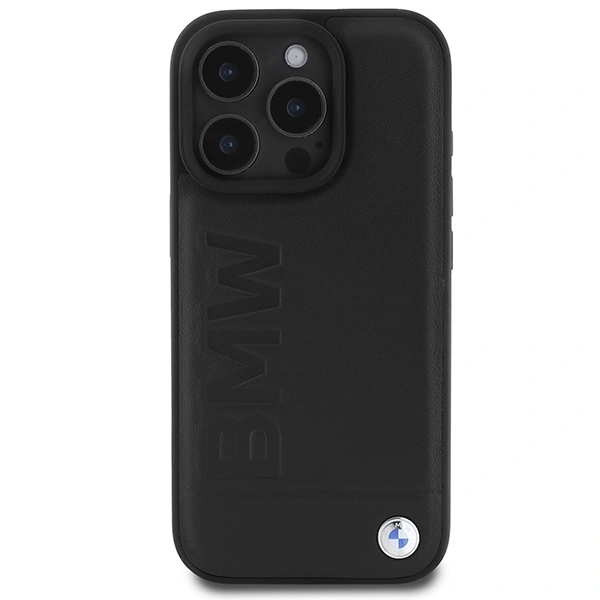 Kryt BMW BMHMP16LSLLBK Apple iPhone 16 Pro hardcase Leather Hot Stamp MagSafe black