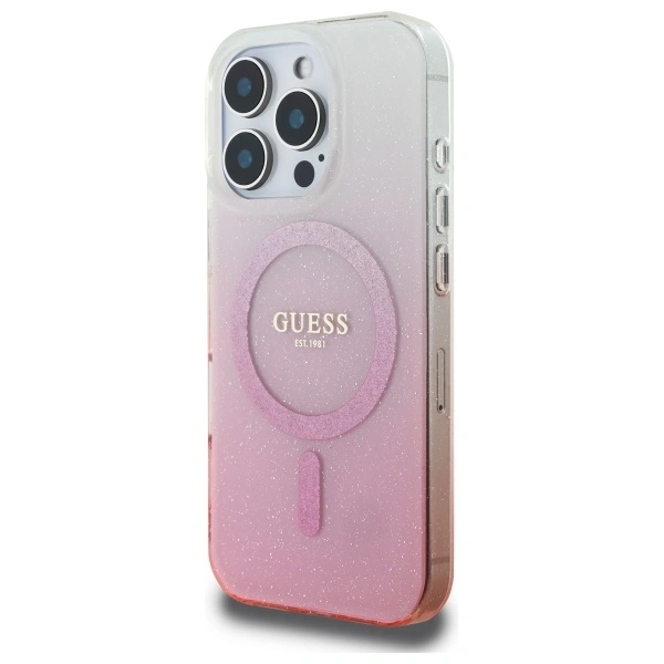 Kryt Guess GUHMP16LHGRCELP Apple iPhone 16 Pro hardcase IML Glitter Gradient MagSafe pink