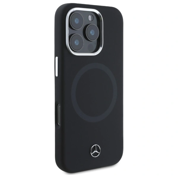 Kryt Mercedes MEHMP16L23SUTTK Apple iPhone 16 Pro hardcase Silicone Tonal Logo MagSafe black