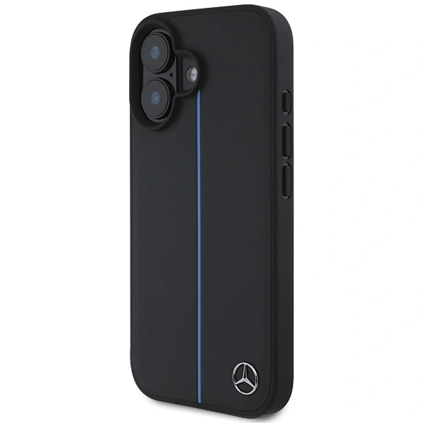 Kryt Mercedes MEHMP16S23RURBK Apple iPhone 16 hardcase MB Blue Line Leather MagSafe black