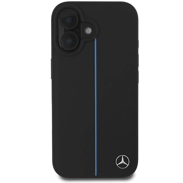 Kryt Mercedes MEHMP16S23RURBK Apple iPhone 16 hardcase MB Blue Line Leather MagSafe black