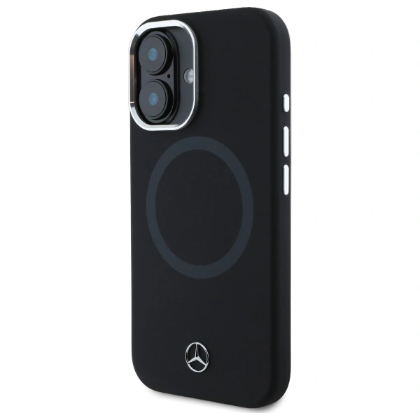 Kryt Mercedes MEHMP16S23SUTTK Apple iPhone 16 hardcase Silicone Tonal Logo MagSafe black