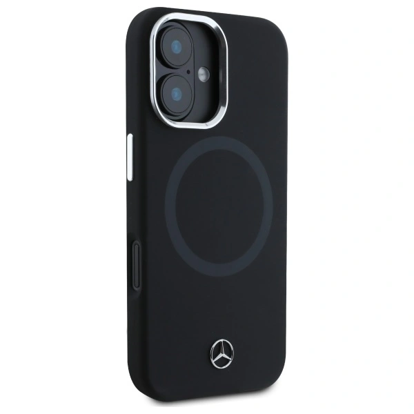 Kryt Mercedes MEHMP16S23SUTTK Apple iPhone 16 hardcase Silicone Tonal Logo MagSafe black