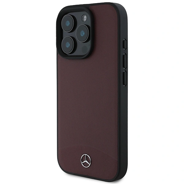 Kryt Mercedes MEHMP16X23RBARR Apple iPhone 16 Pro Max hardcase Textured And Plain Leather MagSafe red