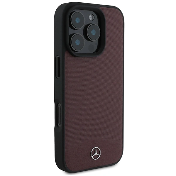 Kryt Mercedes MEHMP16X23RBARR Apple iPhone 16 Pro Max hardcase Textured And Plain Leather MagSafe red