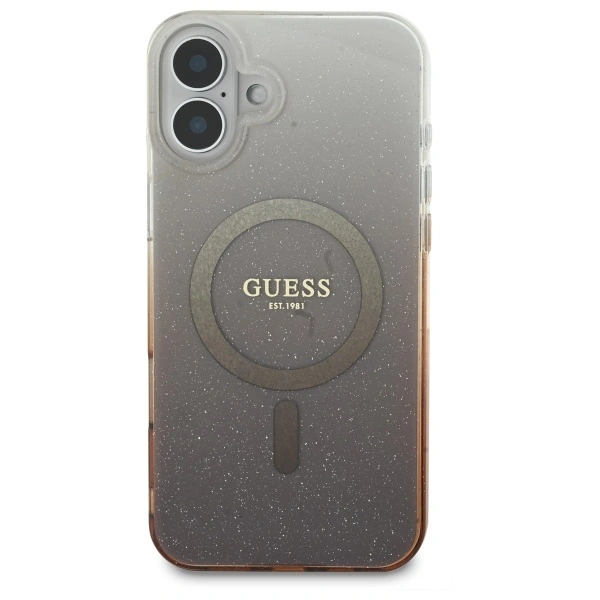 Kryt Guess GUHMP16MHGRCELW Apple iPhone 16 Plus hardcase IML Glitter Gradient MagSafe brown