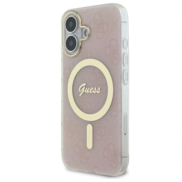 Kryt Guess GUHMP16SH4STP Apple iPhone 16 hardcase IML 4G MagSafe pink