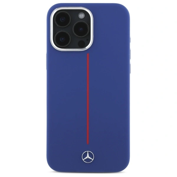 Kryt Mercedes MEHMP16X23SUMRV Apple iPhone 16 Pro Max hardcase Silicone Red Stripe MagSafe navy