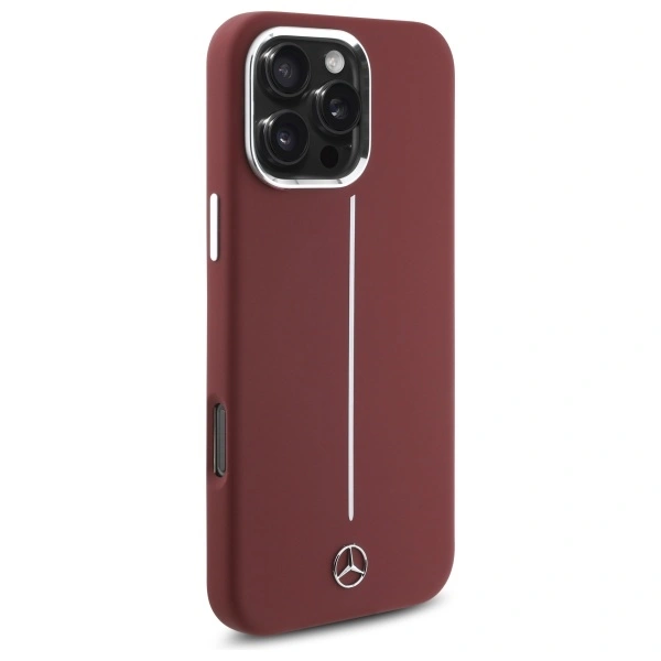 Kryt Mercedes MEHMP16X23SUMSR Apple iPhone 16 Pro Max hardcase Silicone White Stripe MagSafe red