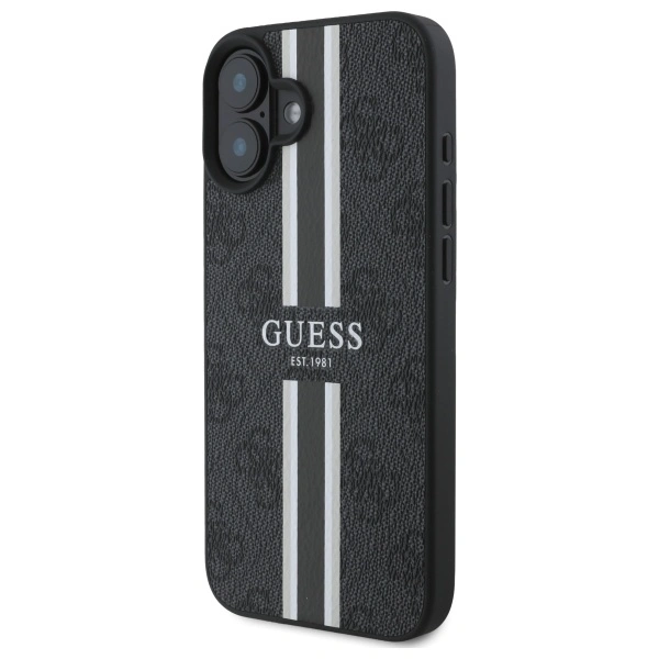 Kryt Guess GUHMP16SP4RPSK Apple iPhone 16 hardcase 4G Printed Stripes MagSafe black