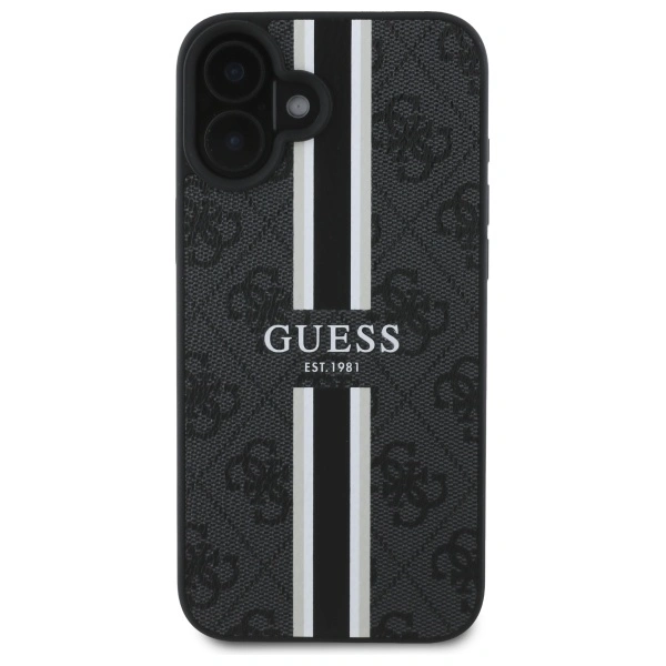 Kryt Guess GUHMP16SP4RPSK Apple iPhone 16 hardcase 4G Printed Stripes MagSafe black