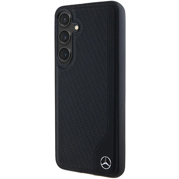 Kryt Mercedes MEHMS24S23RBGVK Samsung Galaxy S24 hardcase Leather Debossed Line MagSafe black