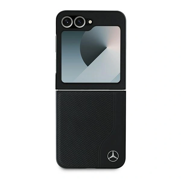 Kryt Mercedes MEHMZF623RBGVK Samsung Galaxy Z Flip 6 / 7 FE Leather Wood Imitation MagSafe black