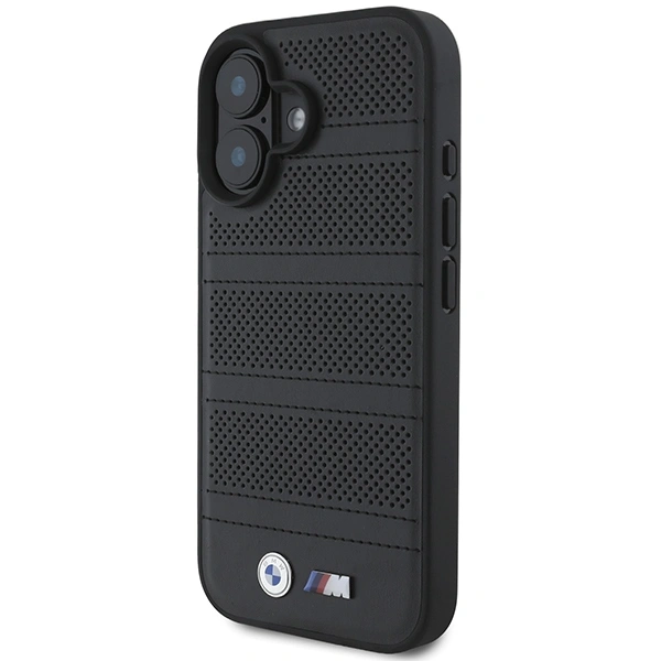 Kryt BMW BMHMP16S23PUSPK Apple iPhone 16 hardcase M Perforated And Stitched Line MagSafe black