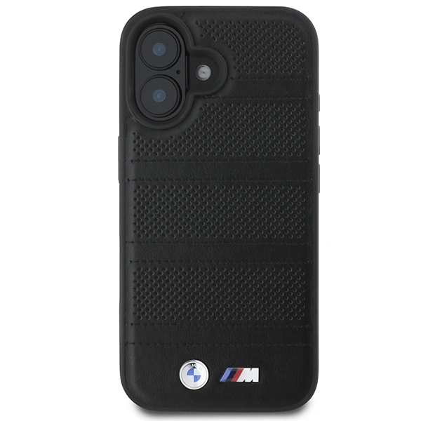 Kryt BMW BMHMP16S23PUSPK Apple iPhone 16 hardcase M Perforated And Stitched Line MagSafe black