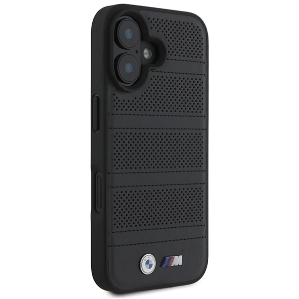 Kryt BMW BMHMP16S23PUSPK Apple iPhone 16 hardcase M Perforated And Stitched Line MagSafe black