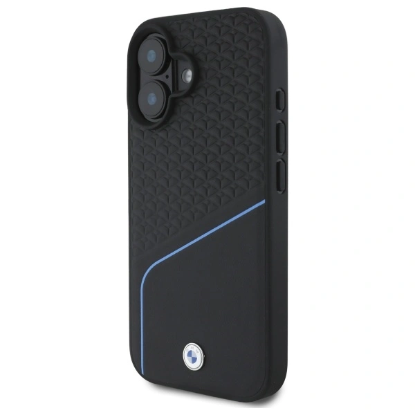 Kryt BMW BMHMP16S23RDCLK Apple iPhone 16 hardcase Sign Leather Textured And Line MagSafe black