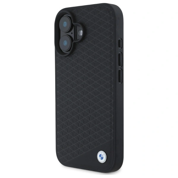 Kryt BMW BMHMP16S23RDDK Apple iPhone 16 hardcase Sign Leather Diamond Metal Logo MagSafe black