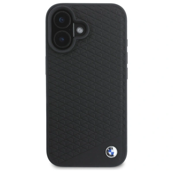 Kryt BMW BMHMP16S23RDDK Apple iPhone 16 hardcase Sign Leather Diamond Metal Logo MagSafe black