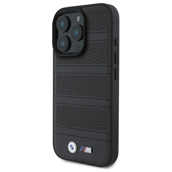 Kryt BMW BMHMP16X23PUSPK Apple iPhone 16 Pro Max hardcase M Perforated And Stitched Line MagSafe black