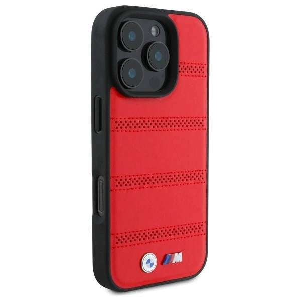 Kryt BMW BMHMP16X23PUSPR Apple iPhone 16 Pro Max hardcase M Perforated And Stitched Line MagSafe red