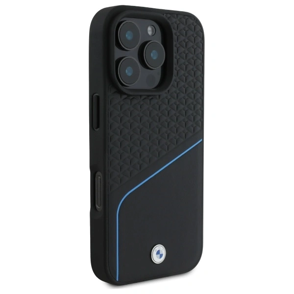Kryt BMW BMHMP16X23RDCLK Apple iPhone 16 Pro Max hardcase Sign Leather Textured And Line MagSafe black