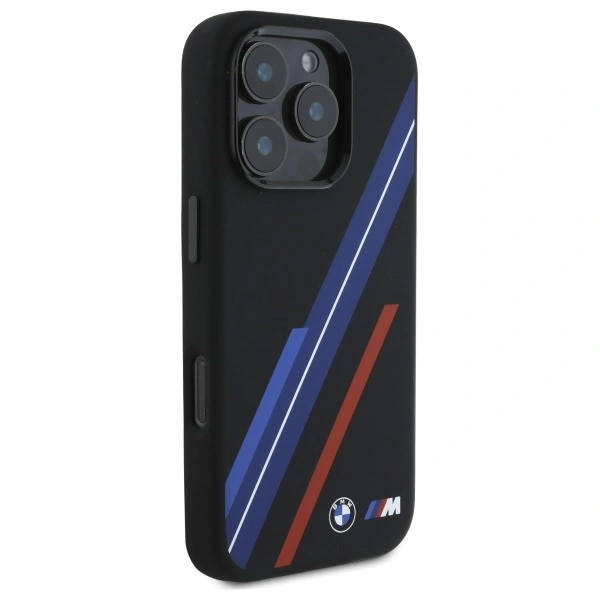 Kryt BMW BMHMP16X23SSPK Apple iPhone 16 Pro Max hardcase Silicone Random Lines MagSafe black
