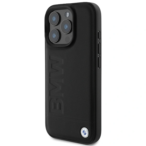 Kryt BMW BMHMP16XSLLBK Apple iPhone 16 Pro Max hardcase Leather Hot Stamp MagSafe black