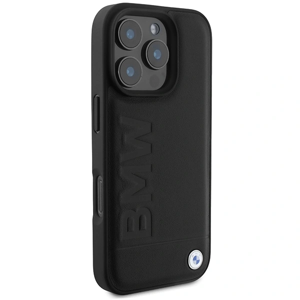 Kryt BMW BMHMP16XSLLBK Apple iPhone 16 Pro Max hardcase Leather Hot Stamp MagSafe black