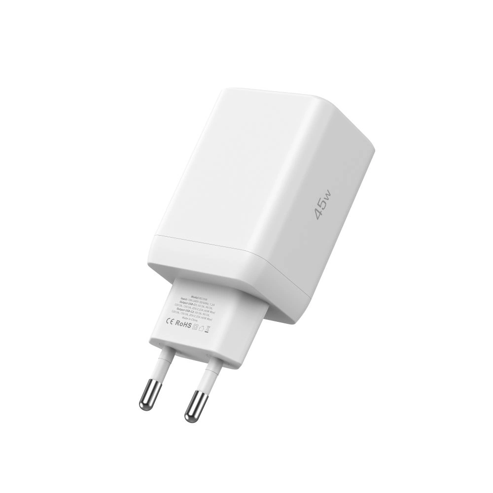 Síťová nabíječka Tech-Protect NC45W-GAN 2xUSB-C Network Charger PD45W White