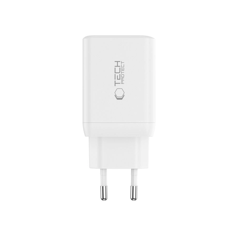 Síťová nabíječka Tech-Protect NC45W-GAN 2xUSB-C Network Charger PD45W White