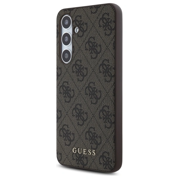 Kryt Guess GUHCS24FEG4GFBR Samsung Galaxy S24 FE hardcase 4G Metal Gold Logo brown