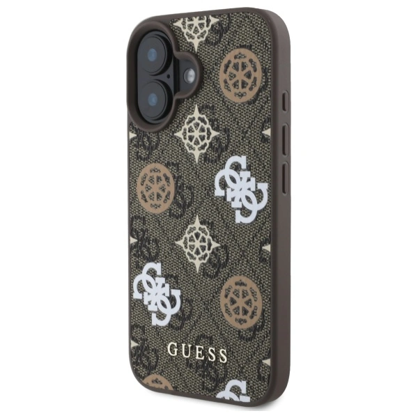 Kryt Guess GUHMP16SP4PWPW Apple iPhone 16 hardcase Peony On 4G Background MagSafe brown