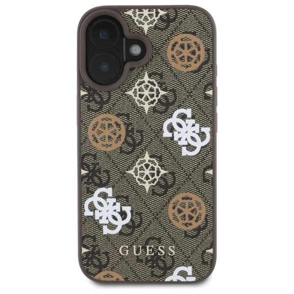 Kryt Guess GUHMP16SP4PWPW Apple iPhone 16 hardcase Peony On 4G Background MagSafe brown