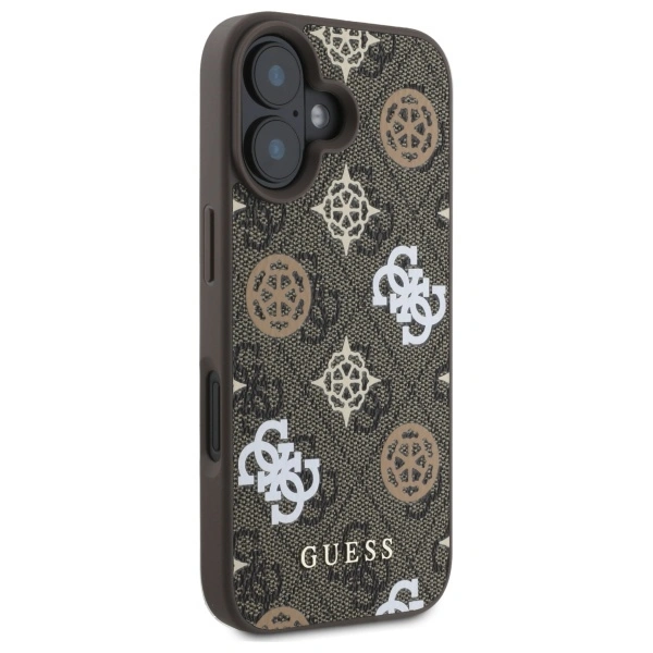 Kryt Guess GUHMP16SP4PWPW Apple iPhone 16 hardcase Peony On 4G Background MagSafe brown