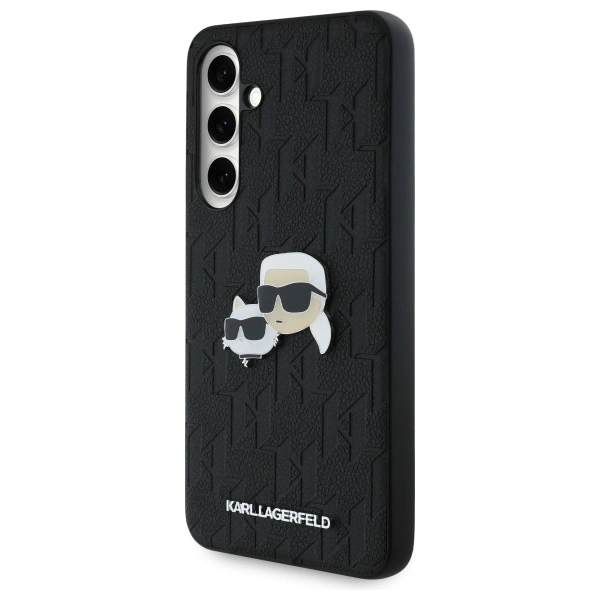 Kryt Karl Lagerfeld KLHCS24FEPGKLKCPK Samsung Galaxy S24 FE hardcase Monogram Karl&Chaoupette Head Pin black