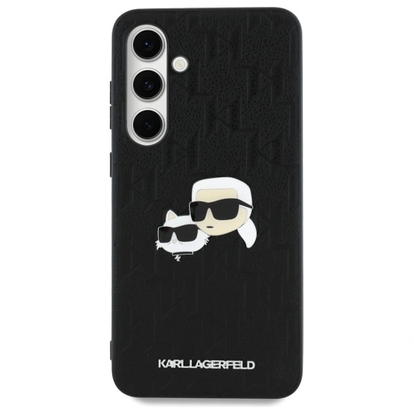 Kryt Karl Lagerfeld KLHCS24FEPGKLKCPK Samsung Galaxy S24 FE hardcase Monogram Karl&Chaoupette Head Pin black