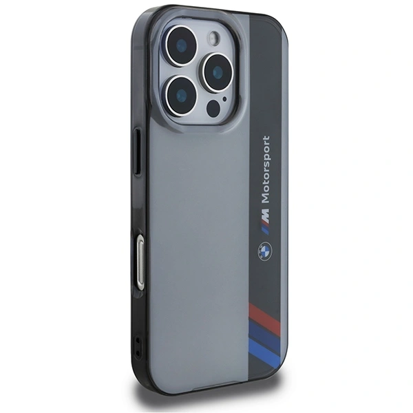 Kryt BMW BMHCP16L23HTFEG Apple iPhone 16 Pro hardcase Motorsport IML Vertical Stripe grey
