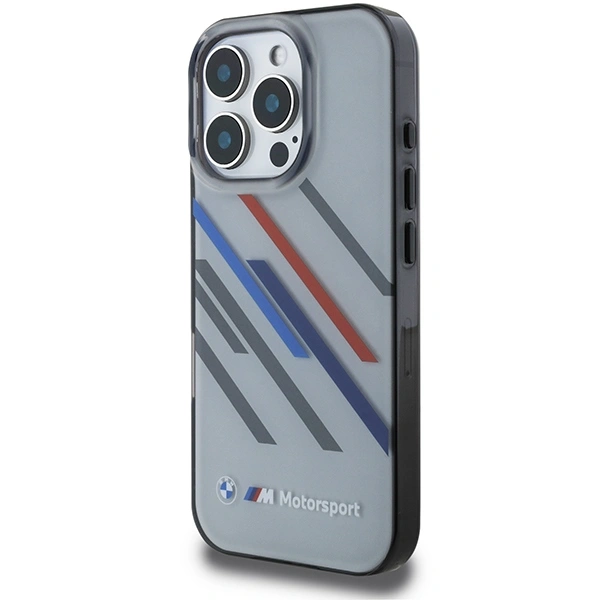 Kryt BMW BMHCP16L23HTRAG Apple iPhone 16 Pro hardcase Motorsport IML Random Stripes grey