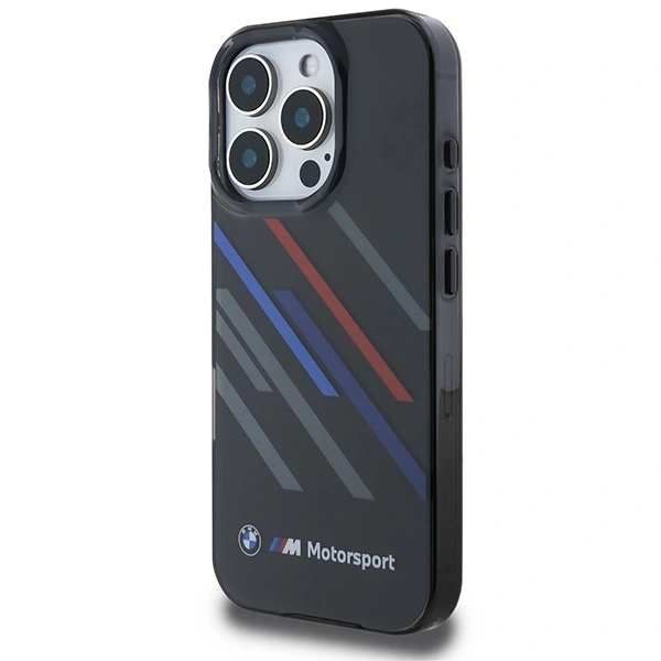 Kryt BMW BMHCP16L23HTRAK Apple iPhone 16 Pro hardcase Motorsport IML Random Stripes black