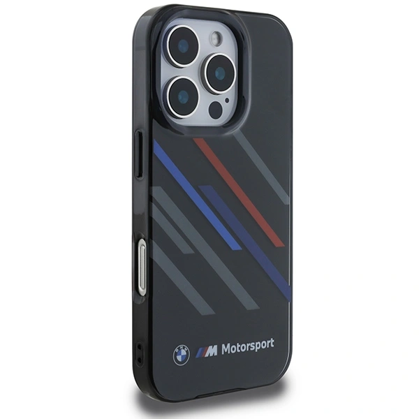 Kryt BMW BMHCP16L23HTRAK Apple iPhone 16 Pro hardcase Motorsport IML Random Stripes black