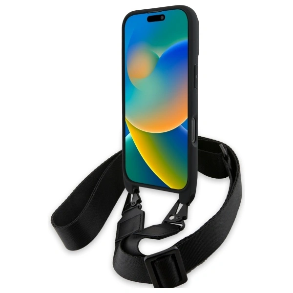 Kryt BMW BMHCP16L23PSVTK Apple iPhone 16 Pro hardcase M Edition Carbon Tricolor Lines & Strap black