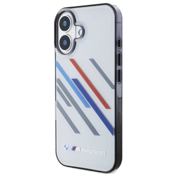 Kryt BMW BMHCP16M23HTRAG Apple iPhone 16 Plus hardcase Motorsport IML Random Stripes grey