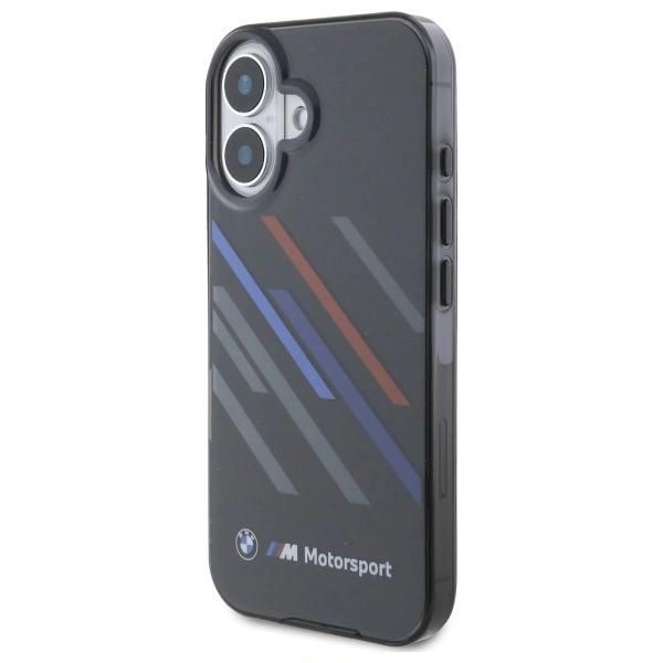 Kryt BMW BMHCP16M23HTRAK Apple iPhone 16 Plus hardcase Motorsport IML Random Stripes black
