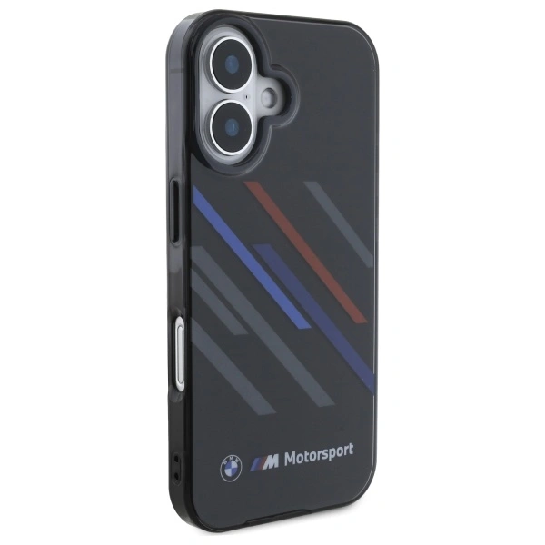 Kryt BMW BMHCP16M23HTRAK Apple iPhone 16 Plus hardcase Motorsport IML Random Stripes black