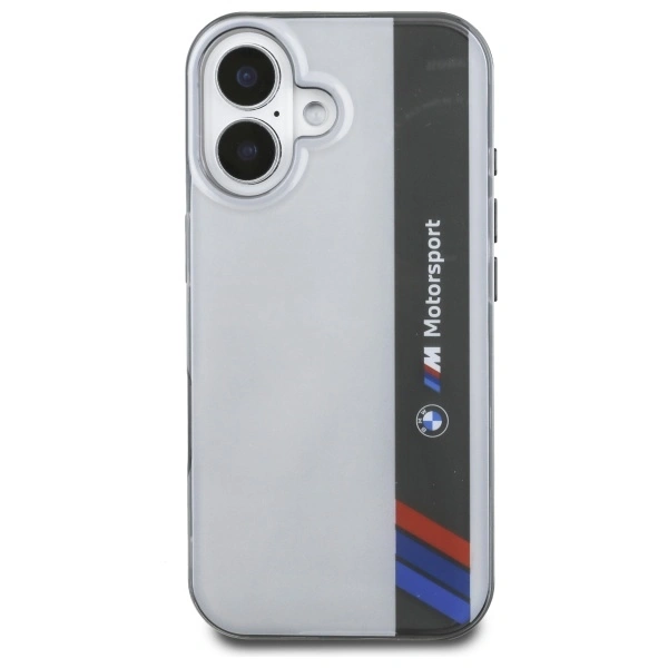 Kryt BMW BMHCP16S23HTFEG Apple iPhone 16 hardcase Motorsport IML Vertical Stripe grey