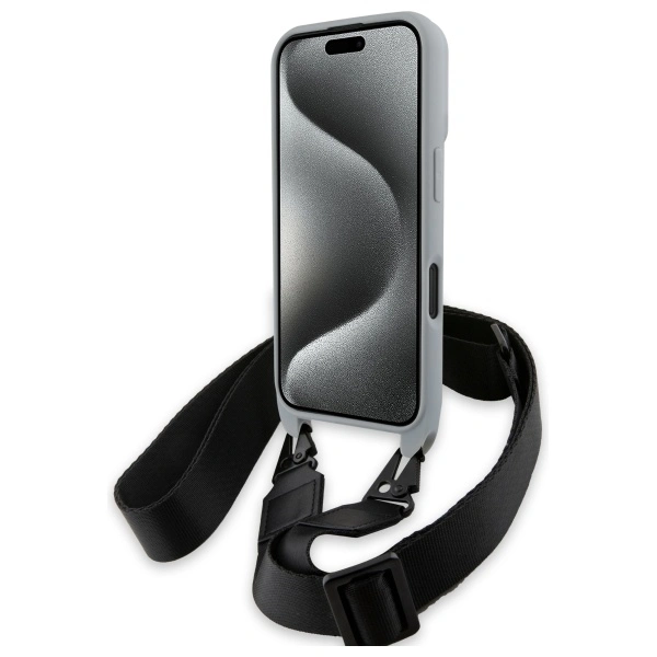 Kryt BMW BMHCP16S23PSCCG Apple iPhone 16 hardcase M Edition Carbon Stripe & Strap grey