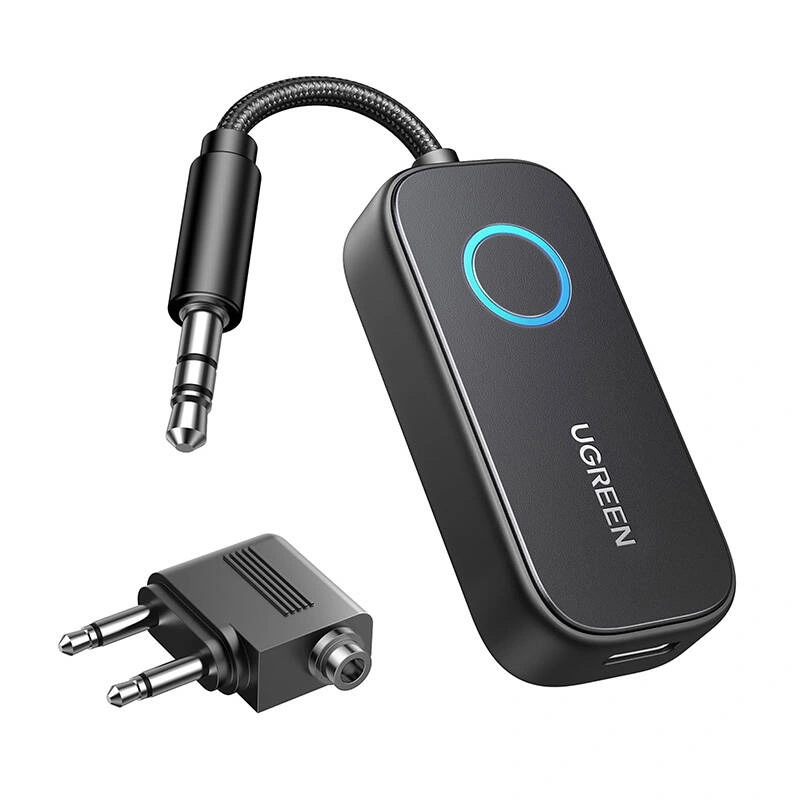 UGREEN CM671 Bluetooth 5.2 receiver/transmitter jack 3.5mm, 300mAh + aeroplane adapter