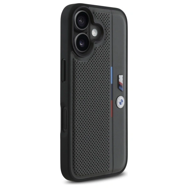 Kryt BMW BMHCP16S23PUPVA Apple iPhone 16 hardcase M Perforated Tricolor Detail Line anthracite